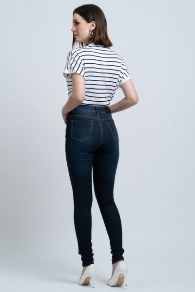 Calça Jeans Feminina Skinny Azul Escuro F2941