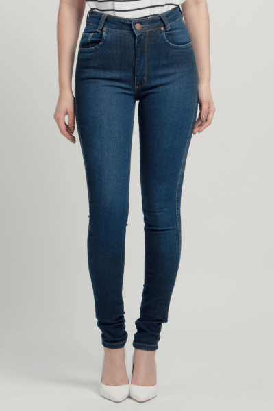 Calça Jeans Feminina Skinny Azul Escuro F2941