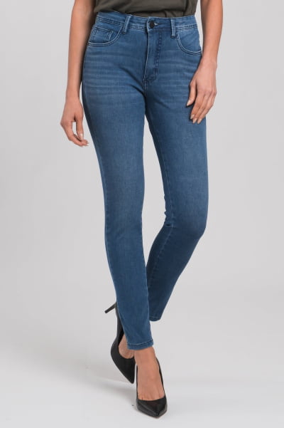 Calça Jeans Feminina Skinny Azul Médio F2023004