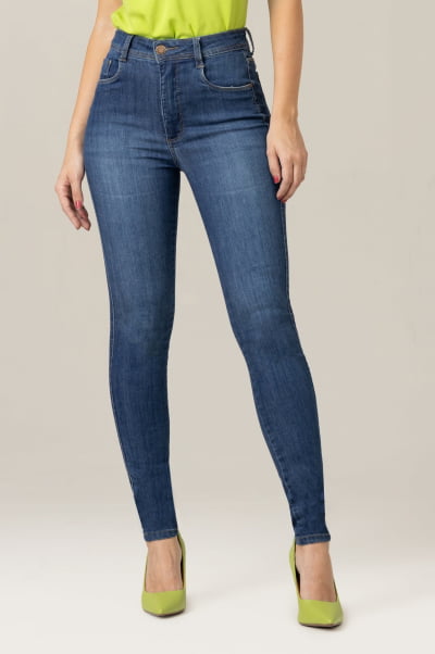 Calça Jeans Feminina Skinny Azul Médio F2023092