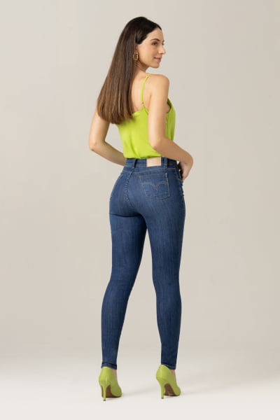 Calça Jeans Feminina Skinny Azul Médio F2023092