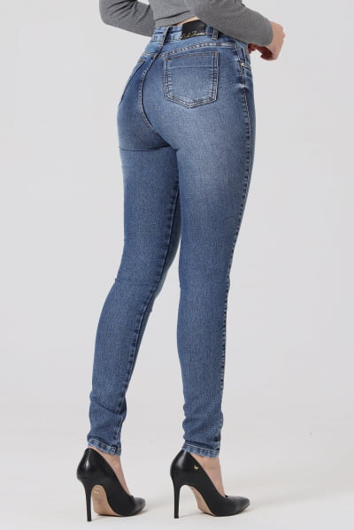 Calça Jeans Feminina Skinny Azul Médio F2849