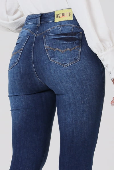 Calça Jeans Feminina Skinny Azul Médio F2857