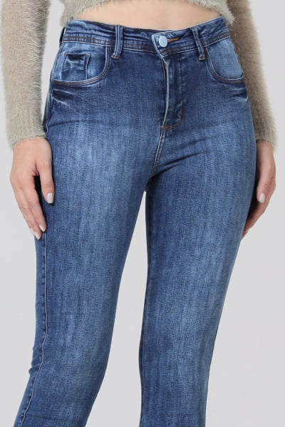 Calça Jeans Feminina Skinny Azul Médio F2863