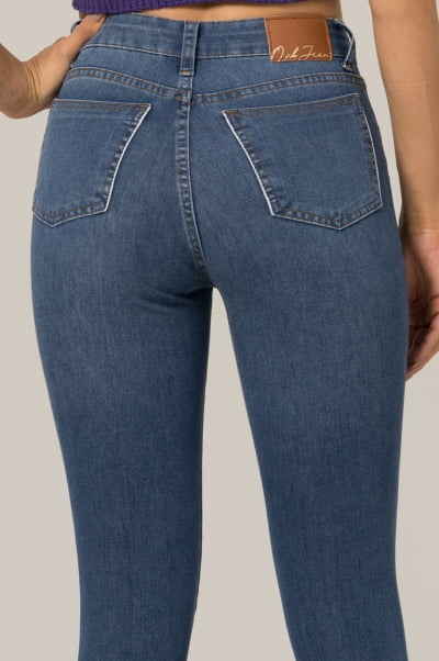 Calça Jeans Feminina Skinny Cigarrete Azul Médio F2023159