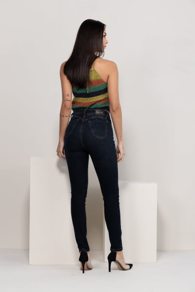 Calça Jeans Feminina Skinny Escura F2023014