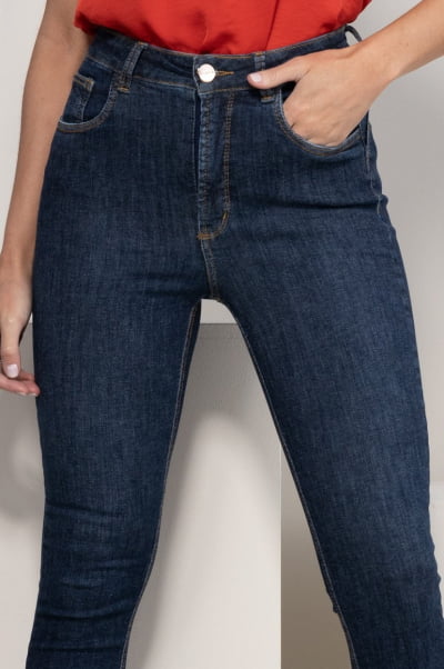 Calça Jeans Feminina Skinny Escura F2023011