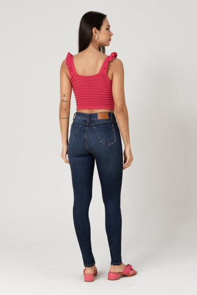 Calça Jeans Feminina Skinny Escura F2023061