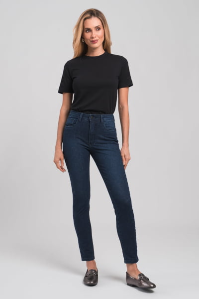 Calça Jeans Feminina Skinny Escura F2023003