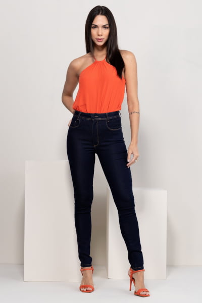 Calça Jeans Feminina Skinny Escura F2022153
