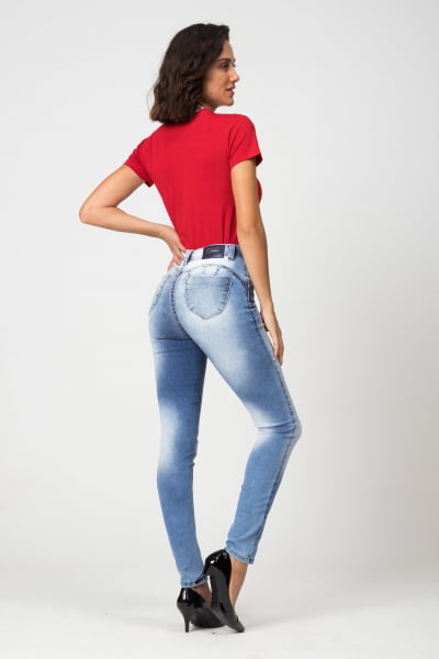 Calça Jeans Skinny Feminina Levanta Bumbum 