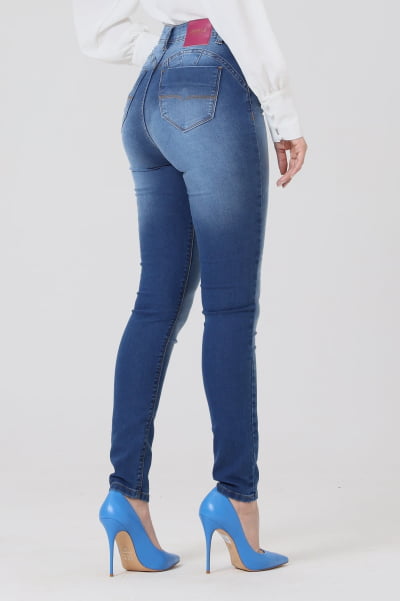 Calça Jeans Feminina Skinny Push Up Azul claro F2856