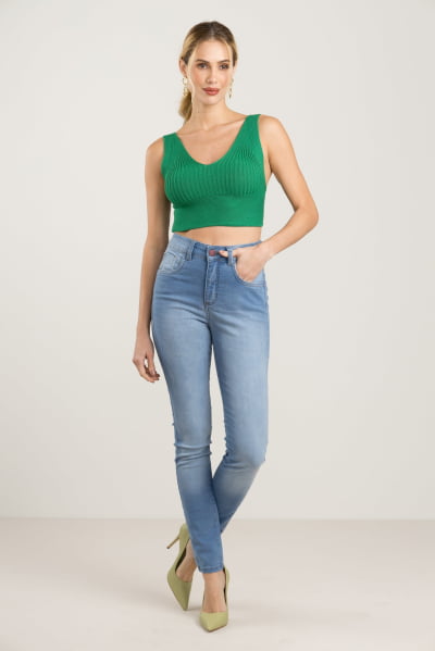 Calça Jeans Feminina Skinny Push Up F2878
