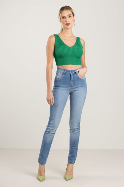 Calça Jeans Feminina Skinny Push Up F2878