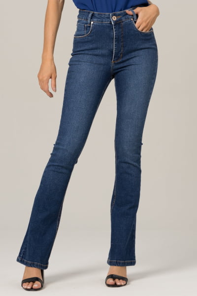 Calça Jeans Flare Azul Médio F2023152