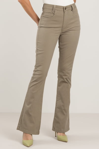 Calça Flare Caqui Feminina F2507-CA