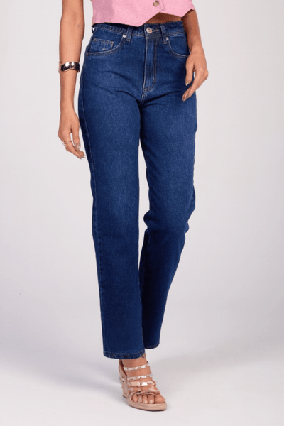 Calça Jeans Mom Azul Escuro F24412