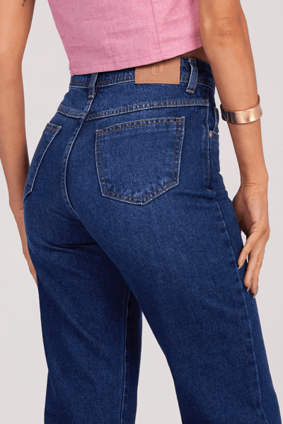 Calça Jeans Mom Azul Escuro F24412