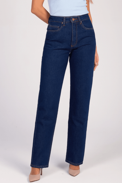 Calça Jeans Mom Azul Escuro F25014
