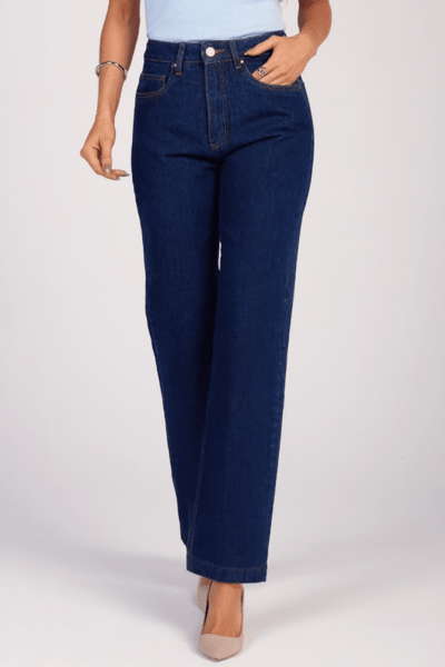 Calça Jeans Mom Azul Escuro F25014