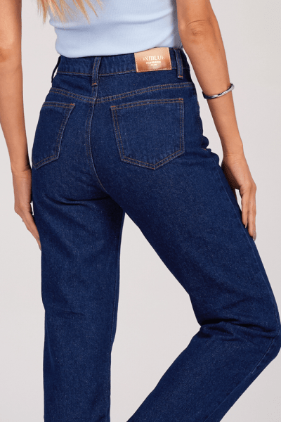 Calça Jeans Mom Azul Escuro F25014