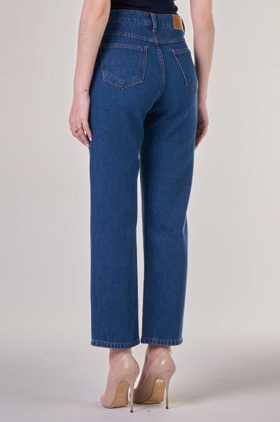 Calça Jeans Mom Azul Médio F24092