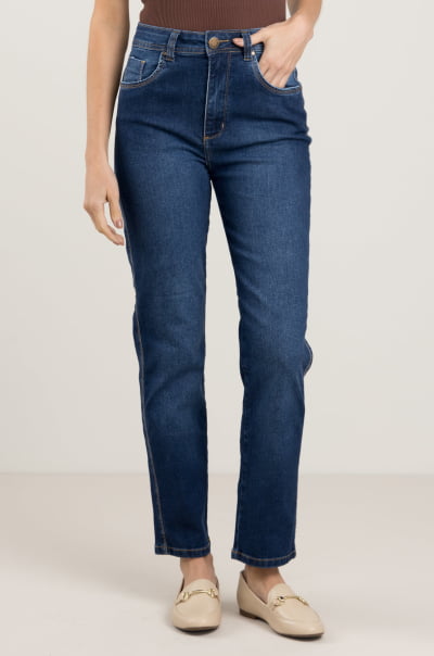 Calça Jeans Mom Azul Médio F2023161