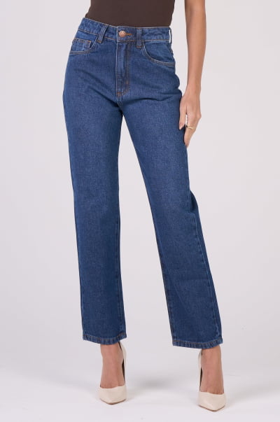 Calça Jeans Mom Azul Médio F24091