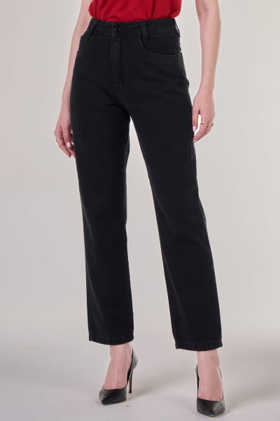 Calça Jeans Mom Black Estonado F24069