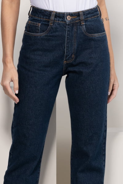 Calça Jeans Mom Escura F2902