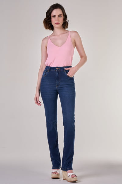 Calça Jeans Reta Azul Escuro F24041