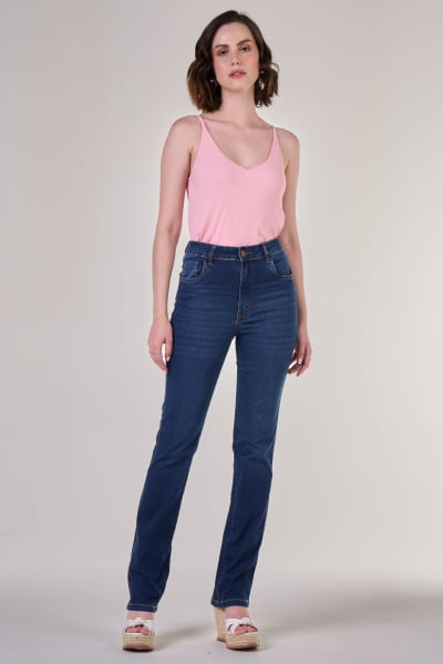 Calça Jeans Reta Azul Escuro F24041