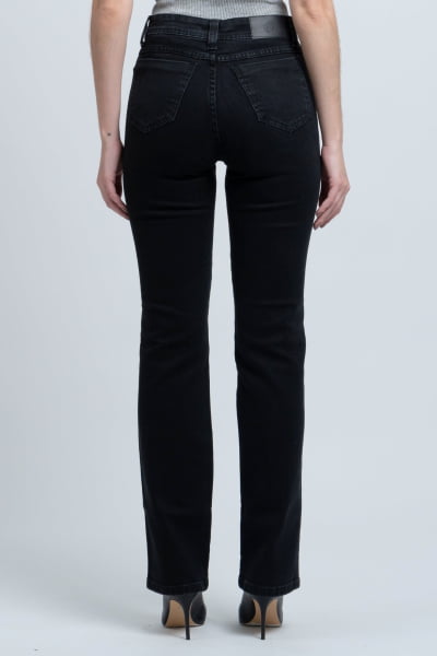 Calça Jeans Reta Black Estonada F24026