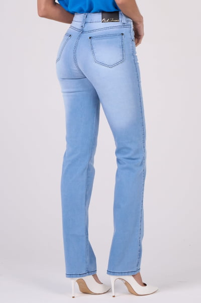 Calça Jeans Reta Feminina Azul Claro F2918