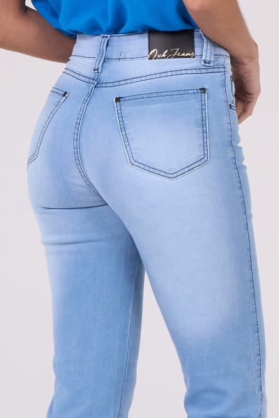 Calça Jeans Reta Feminina Azul Claro F2918