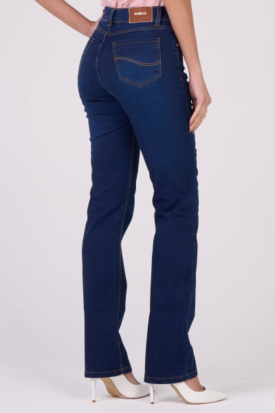 Calça Jeans Reta Feminina Azul Escuro F2919