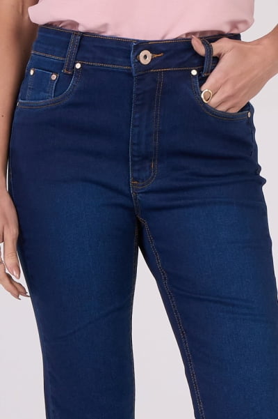 Calça Jeans Reta Feminina Azul Escuro F2919