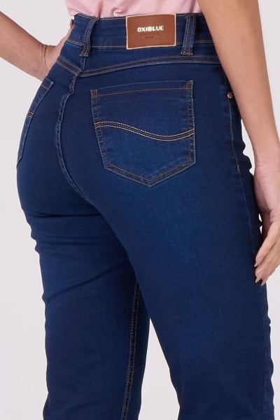 Calça Jeans Reta Feminina Azul Escuro F2919