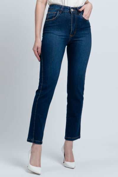 Calça Jeans Reta Feminina Cropped F2023185