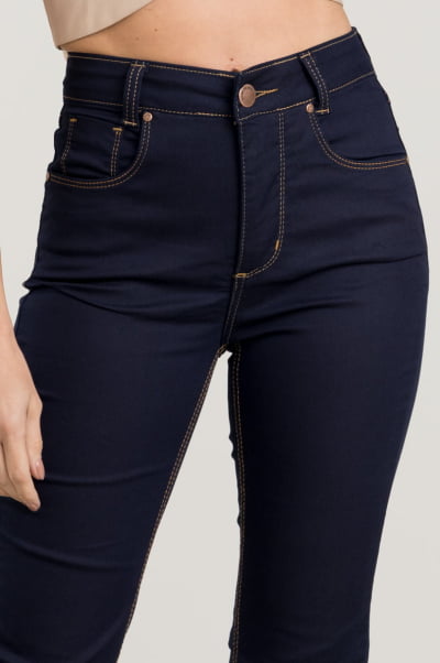 Calça Jeans Reta Feminina Escura F2023137