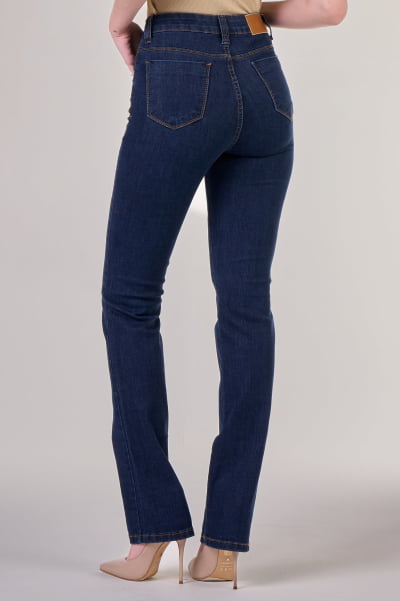 Calça Jeans Reta Feminina Escura F24057