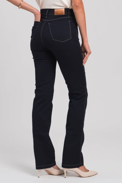 Calça Jeans Reta Feminina Escura F2920
