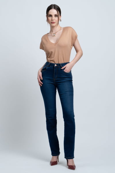 Calça Jeans Reta Feminina F24028