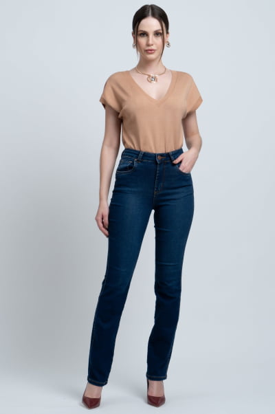 Calça Jeans Reta Feminina F24028