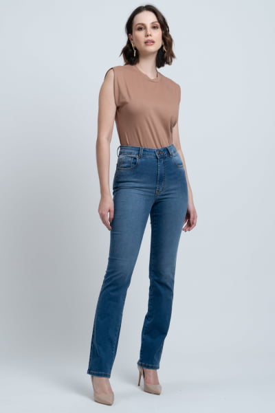 Calça Jeans Reta Feminina F24029