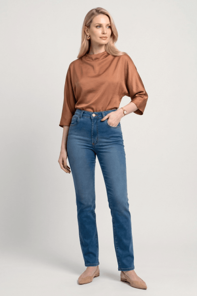 Calça Jeans Reta Feminina F24029