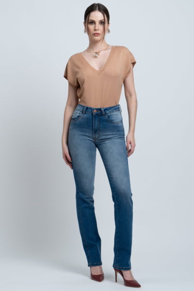 Calça Jeans Reta Feminina F24031