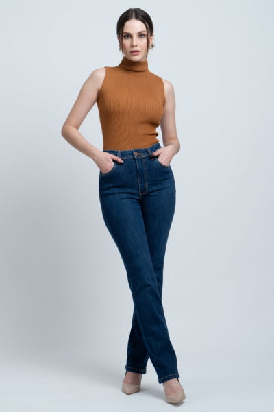 Calça Jeans Reta Feminina F24035