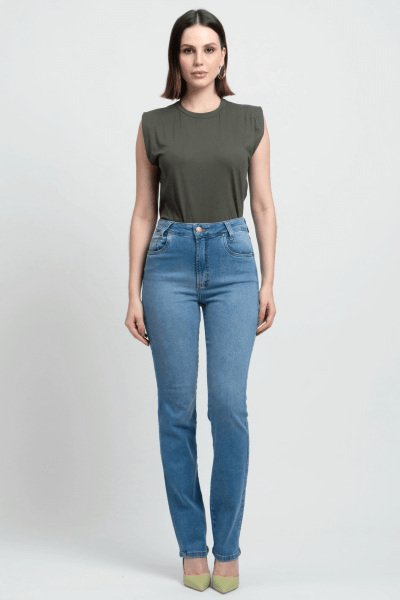 Calça Jeans Reta Feminina F24044