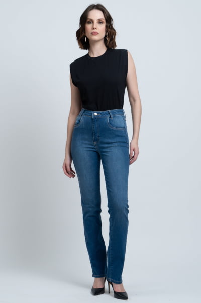 Calça Jeans Reta Feminina F24048